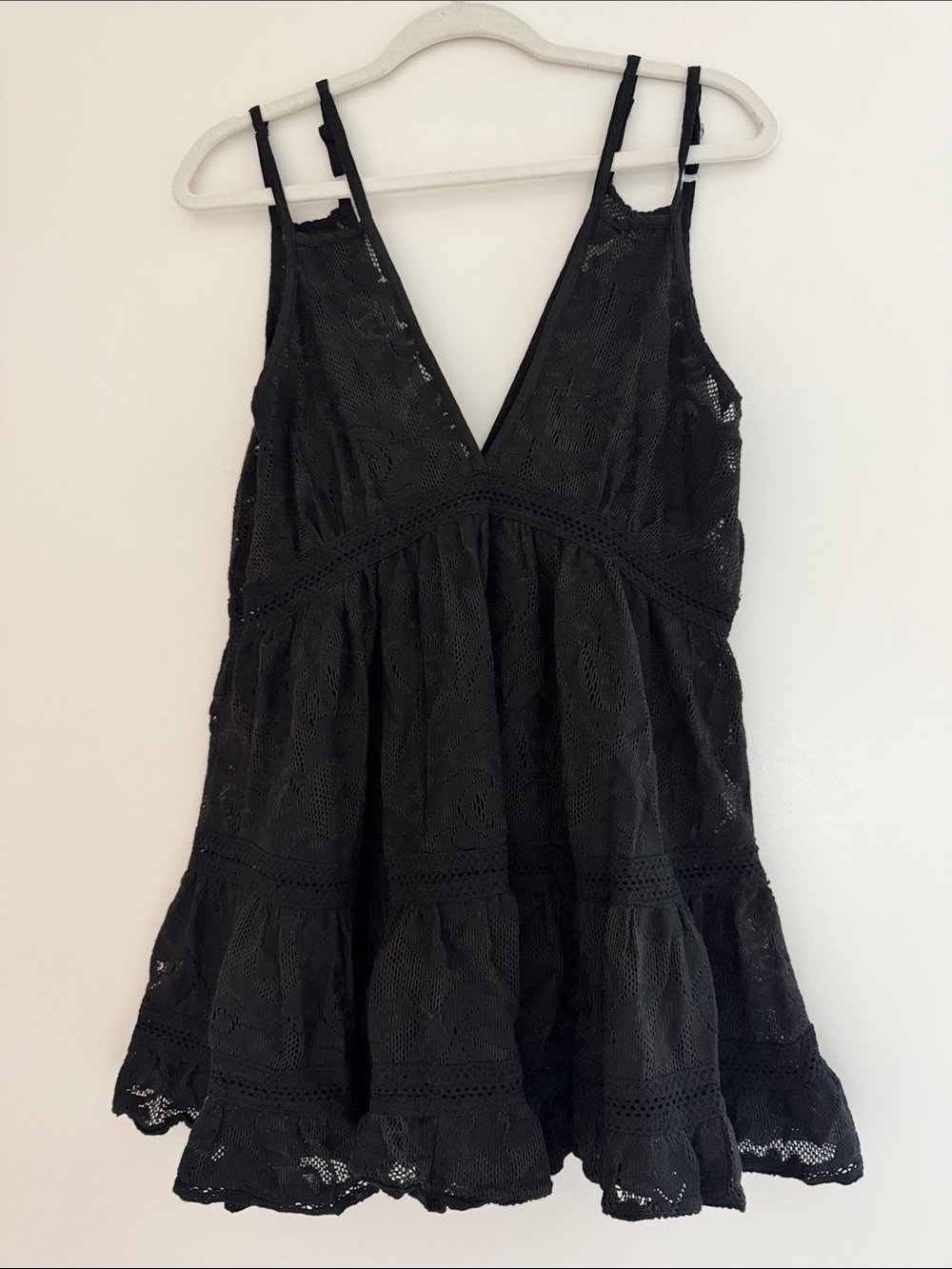 Surf Gypsy Black Lace Mini Dress